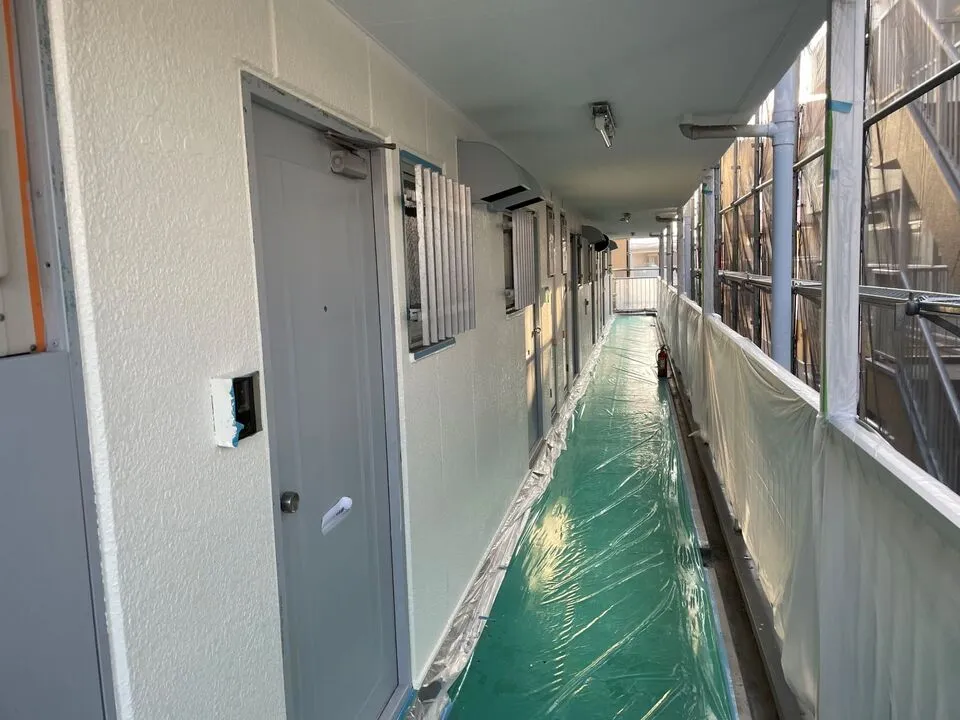 大阪府収益マンション一棟外壁塗装,共用階段修繕改修工事