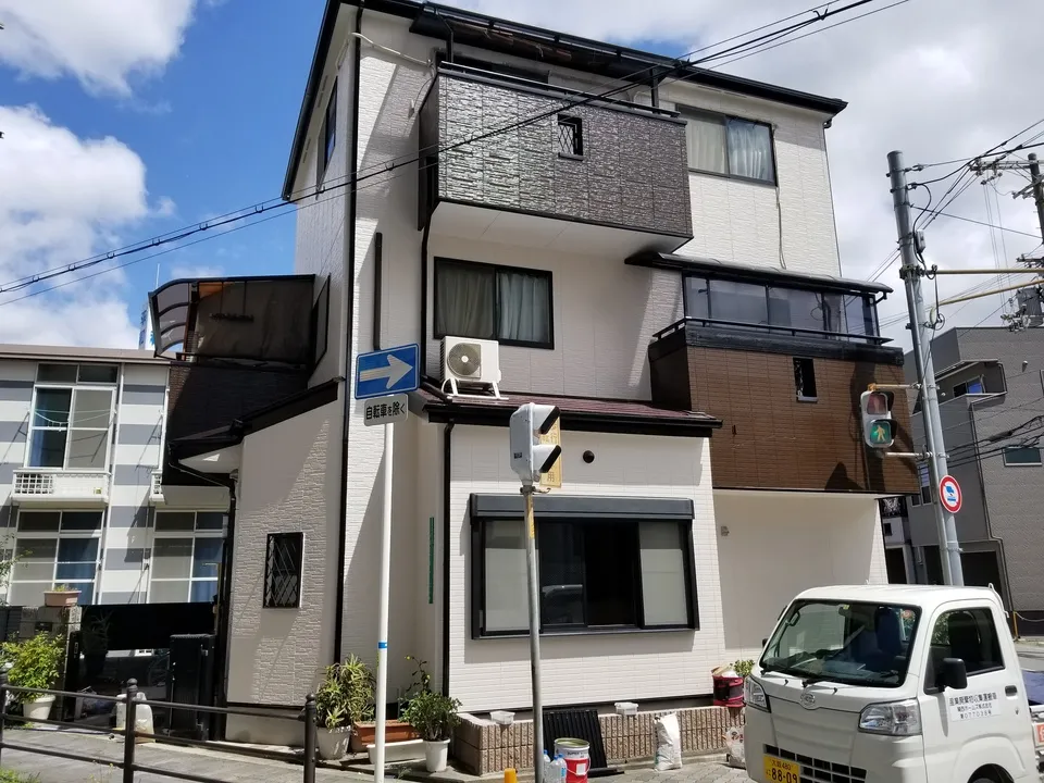 淀川区加島での外壁塗装工事・外構工事完了