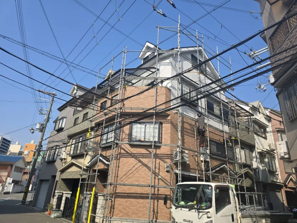 淀川区にて外壁塗装工事完成