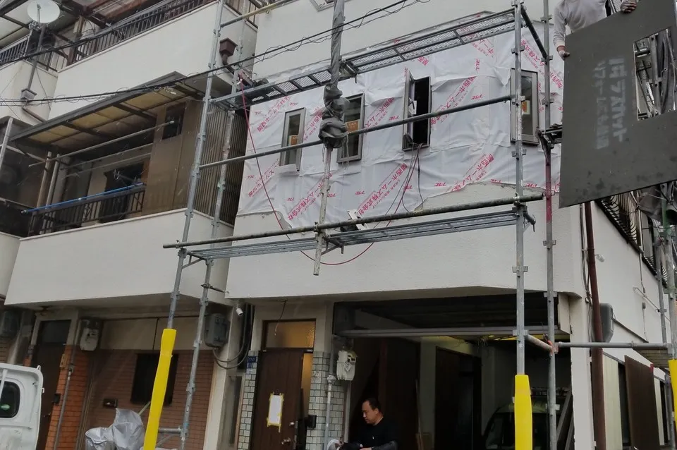 住吉区で住宅の自由設計リフォーム工事中