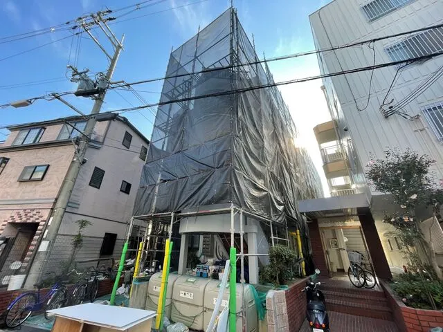 大阪府収益マンション一棟外壁塗装,共用階段修繕改修工事