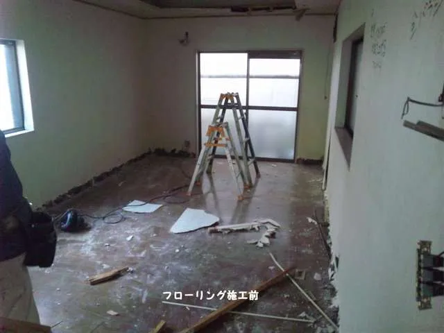 大阪京阪沿線で床の張替えリフォーム,フロアータイル工事,床フローリング張替え 写真3