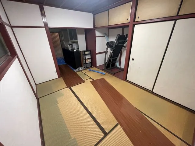 淀川区東三国にて和室床の改修工事　畳から洋間　バリアフリー