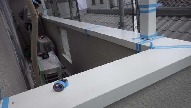 京阪沿線枚方市でバルコニー,ベランダ手すりの修繕,笠木鈑金リフォーム工事 写真11