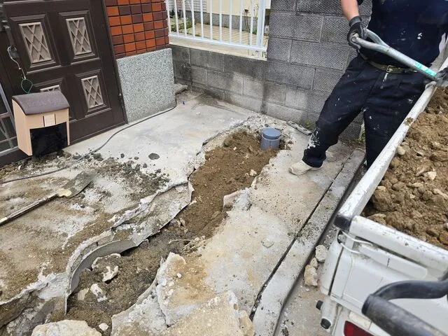 交野市にて浄化槽から下水直結工事