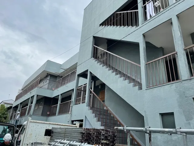 大阪市住吉区にて収益マンション一棟外壁塗装,外装改修工事